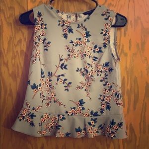 Beautiful floral pattern sleeveless blouse